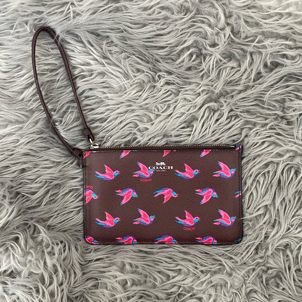 Coach New York Happy Bird Small Wristlet
